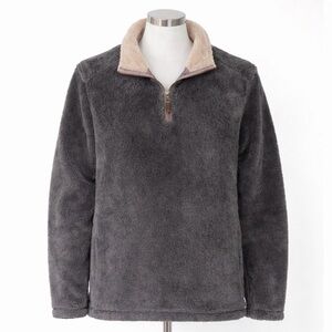 Trinity Mens Pullover Sweater Gray Quarter zip Fleece base Layer